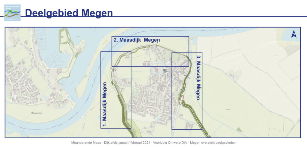 Overzichtskaart van het deelgebied Megen