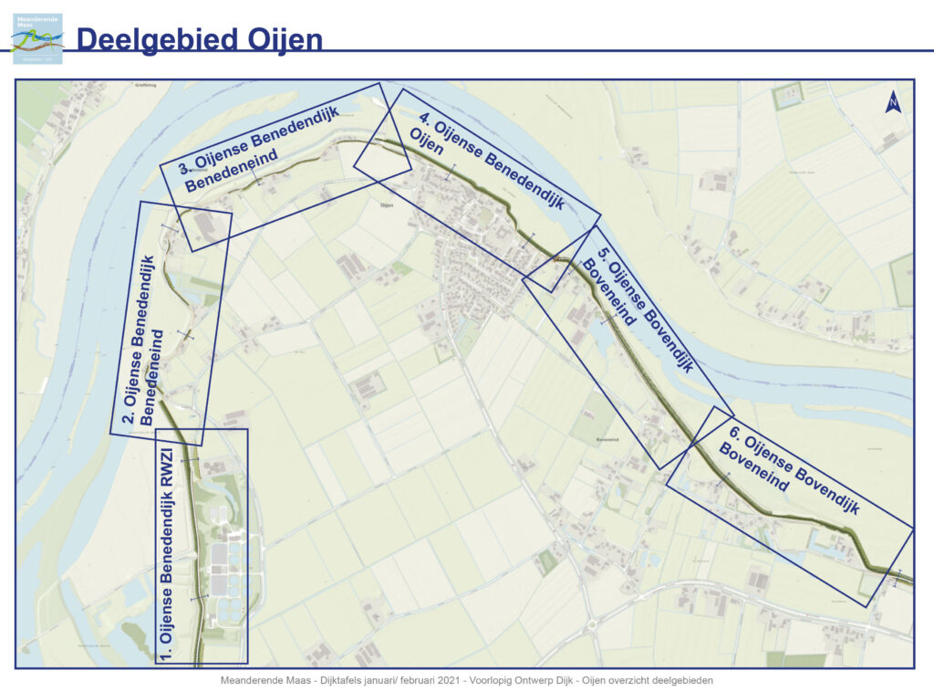 Bekijk de overzichtskaart van het deelgebied Oijen