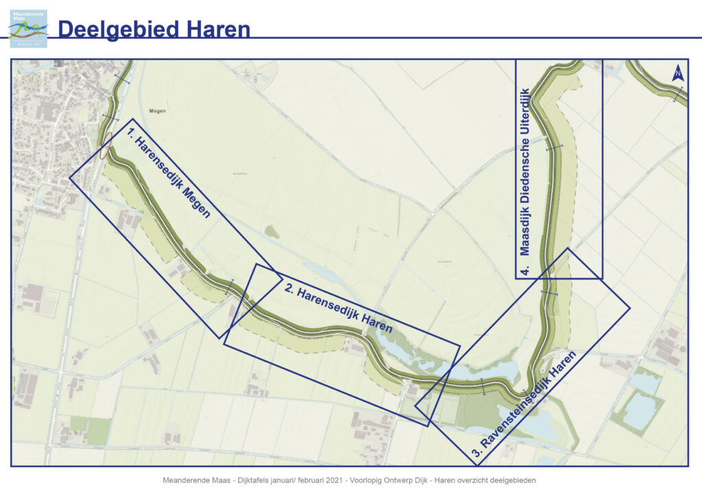 Overzichtskaart van het deelgebied Haren