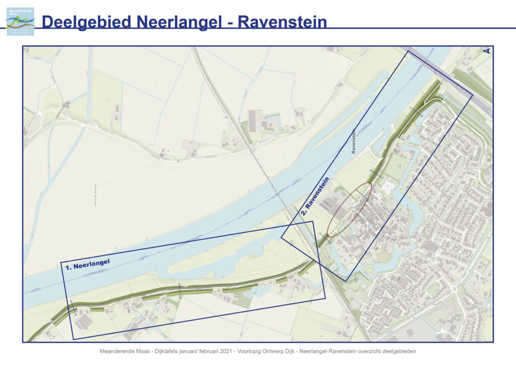 Overzichtskaart van het deelgebied Neerlangel-Ravenstein