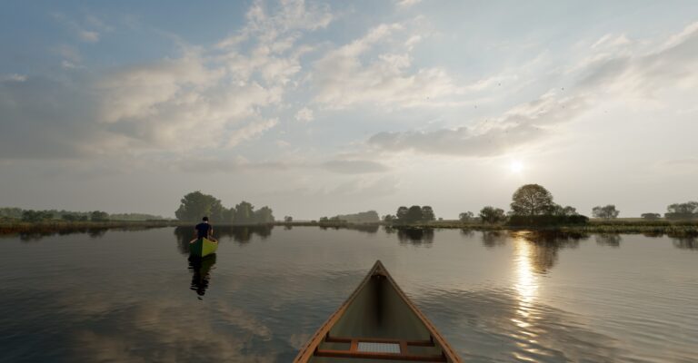 Visualisatie kano over meander de Waarden